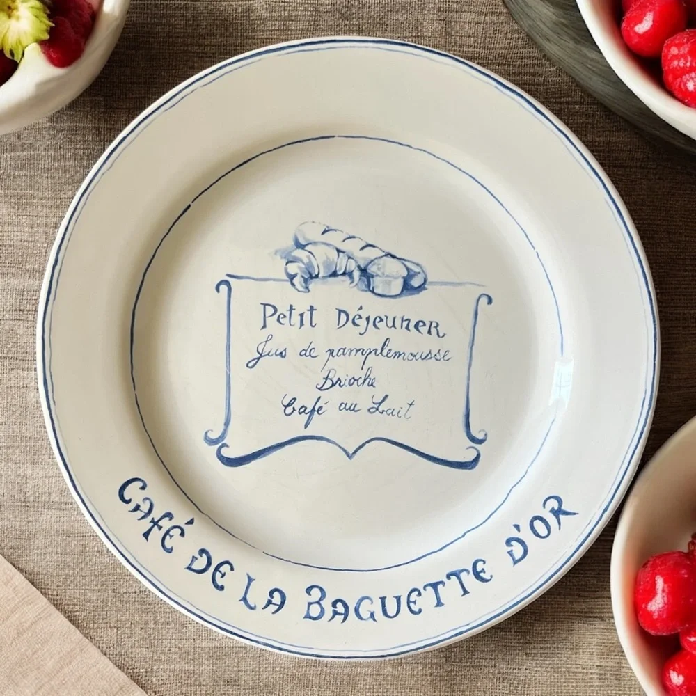 Williams-Sonoma Petit Dejeuner French Cafe Plates 8.75” Set of 2 Portugal